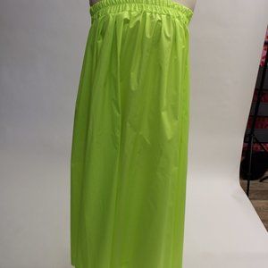 HIGH-WAISTED NEON GREEN MAXI SKIRT WITH ELASTIC WAISTBAND